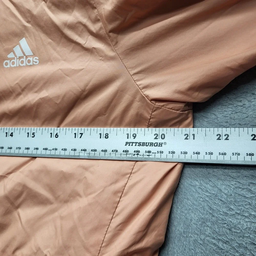 Adidas Women Jacket M Peach Windbreaker Primegreen Insulated Basic 3‎ Stripe